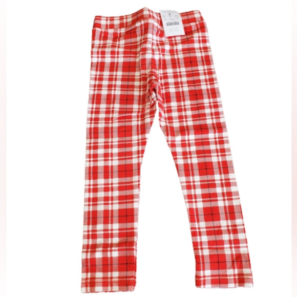 Crewcuts girls plaid leggings, 2, red/ white - Picture 2 of 4